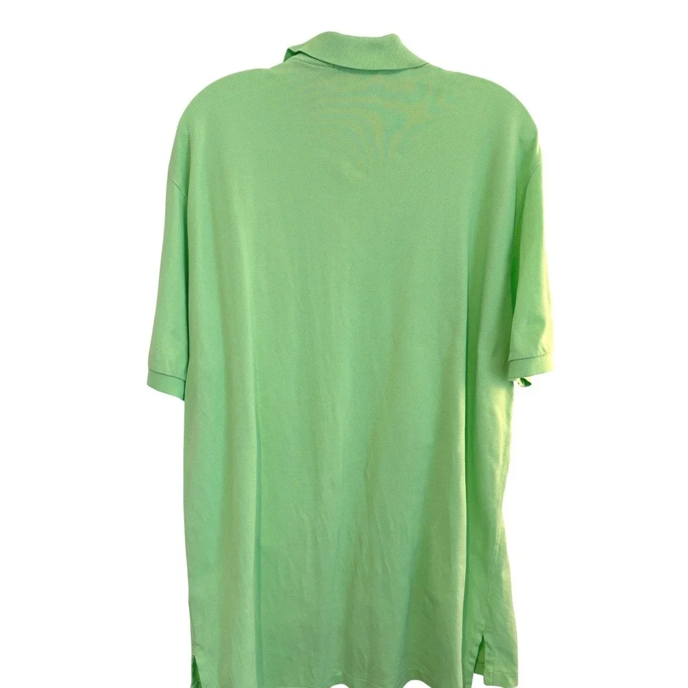 Polo Ralph Lauren Lime Green Polo Shirt Mens XL Purple Pony Logo Short Sleeve